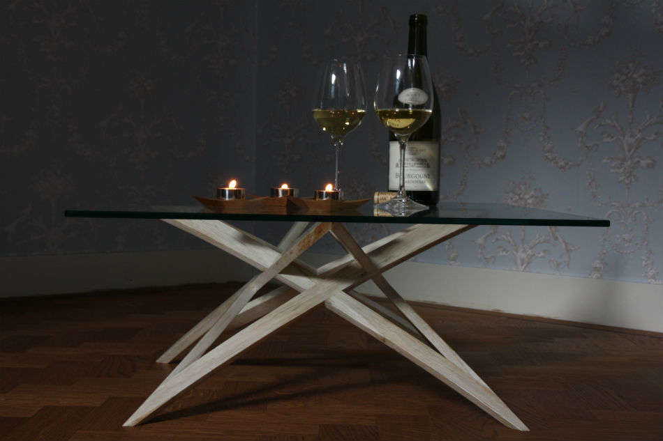 Salontafel met glazen blad
